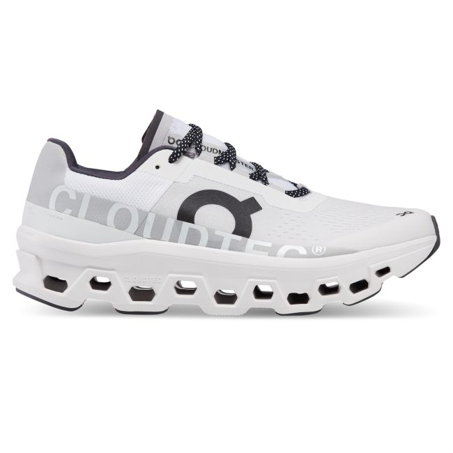 On Cloudmonster Exclusive - pantofi alergare pentru barbati - alb nevopsit negru