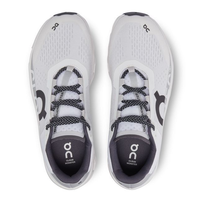 On Cloudmonster Exclusive - pantofi alergare pentru barbati - alb nevopsit negru