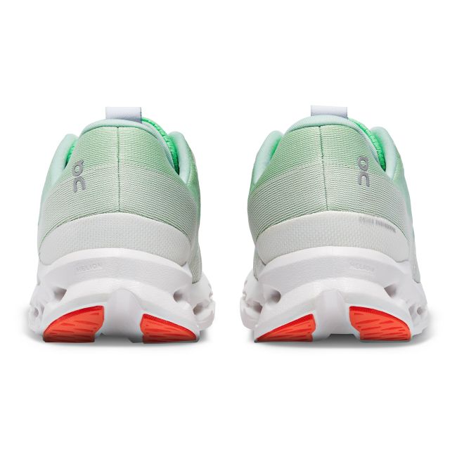 On Cloudsurfer - pantofi alergare pentru femei - verde deschis alb gri portocaliu