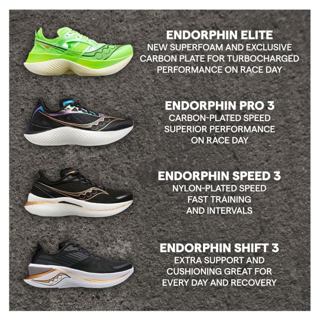 Saucony - pantofi alergare pentru barbati Endorphin Shift 3 - negru alb galben Goldstruck