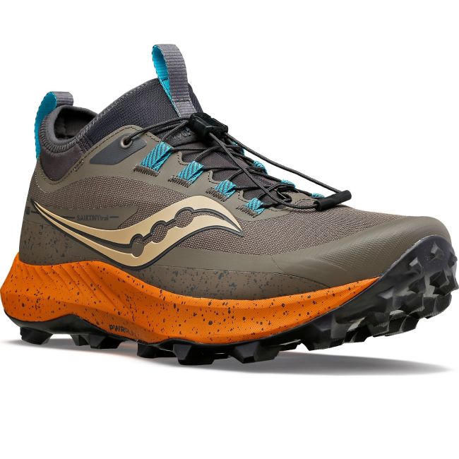 Saucony - pantofi alergare pentru barbati Peregrine 13 ST - maro deschis gri umbra portocaliu Basalt