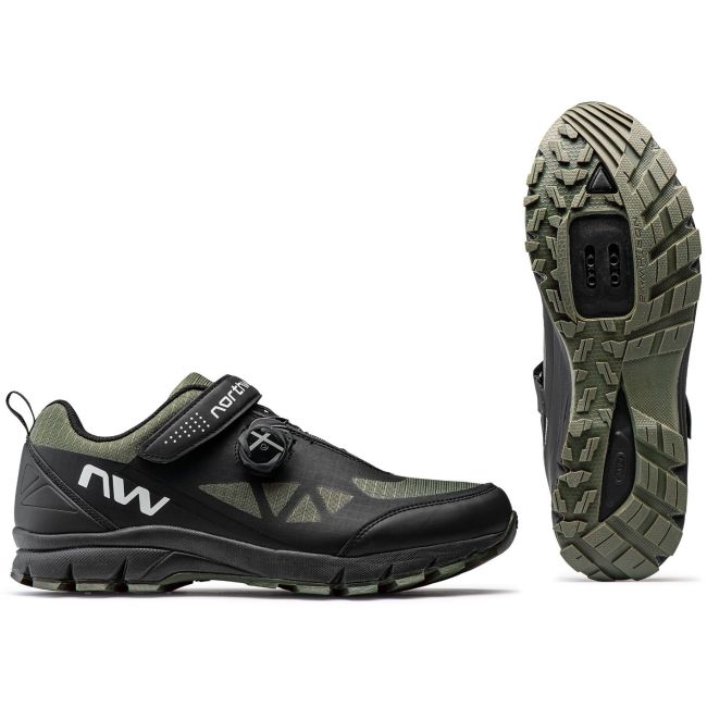 Northwave Corsair - pantofi pentru ciclism MTB All Mountain - negru verde inchis army