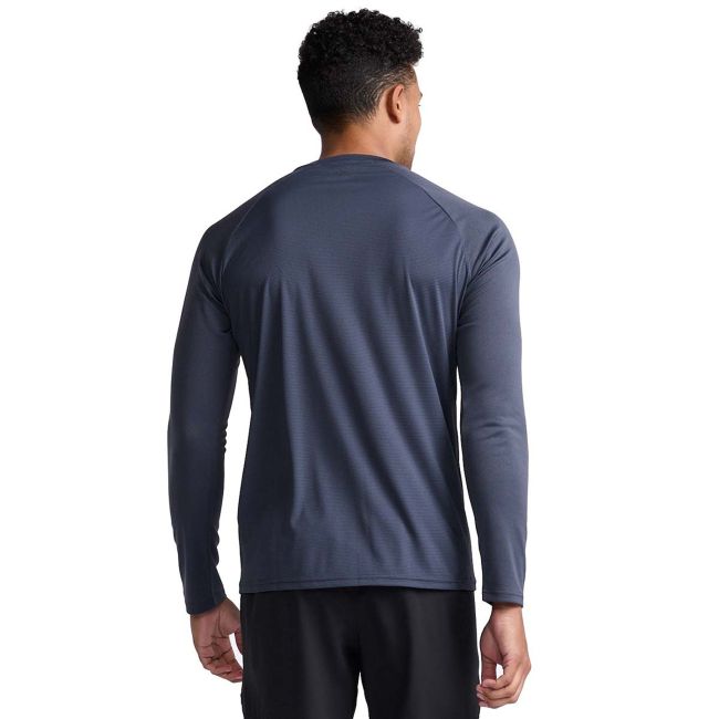 2XU - bluza tehnica pentru barbati cu maneca lunga Aero LS - albastru inchis india ink negru reflectorizant