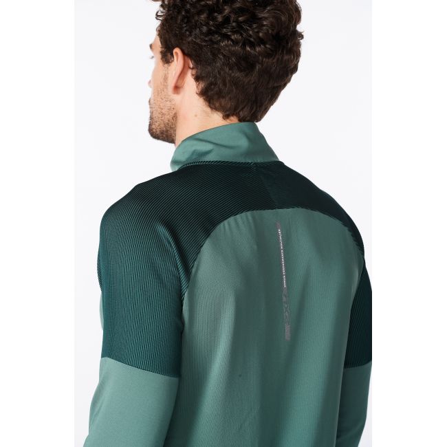 2XU - bluza tehnica pentru barbati maneca lunga cu fermoar 1/2 - Light Speed 1/2 Zip - verde deschis verde inchis sage reflectorizant
