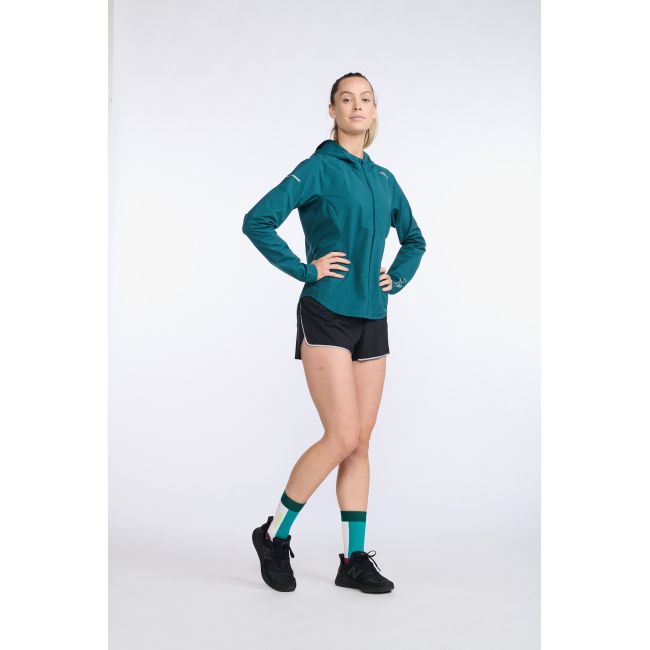 2XU - jacheta impermeabila cu elemente reflectorizante - Light Speed Waterproof Jacket - albastra jade