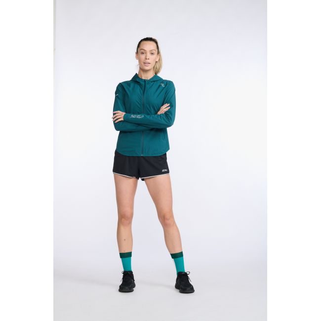 2XU - jacheta impermeabila cu elemente reflectorizante - Light Speed Waterproof Jacket - albastra jade