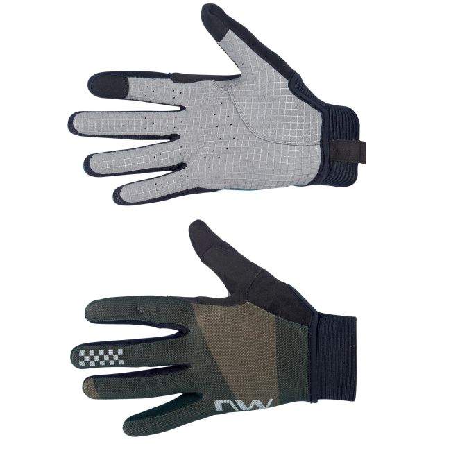 Northwave - manusi ciclism degete lungi Air LF gloves - verde padure gri negru