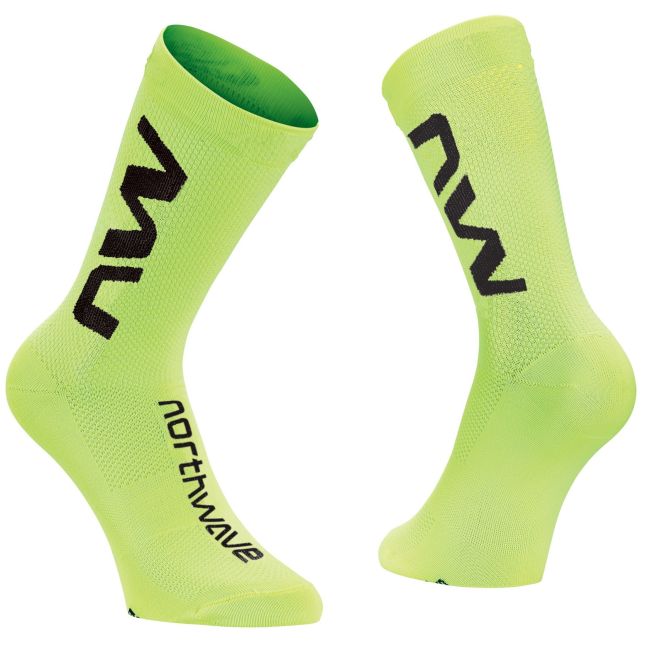 Northwave - sosete ciclism extreme air mid socks - galben fluo negru