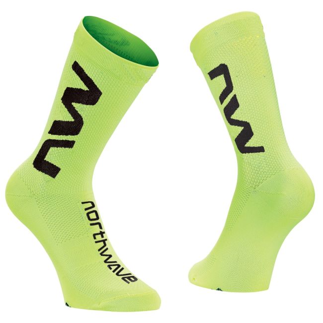 Northwave - sosete ciclism extreme air socks - galben fluo negru