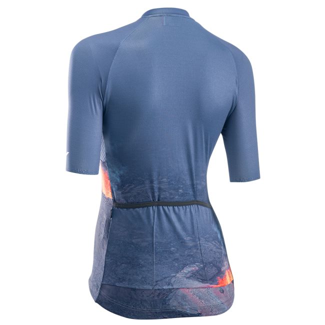 Northwave - tricou ciclism cu maneca scurta pentru femei Elements Fire jersey - albastru flacari portocalii
