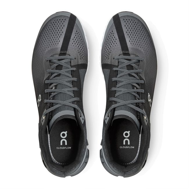 On CloudFlow Wide - pantofi sport pentru barbati - negru asfalt gri alb