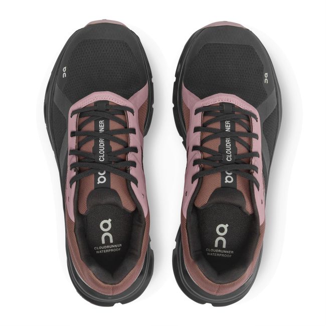 On Cloudrunner Waterproof - pantofi alergare pentru femei - negru visiniu strugure