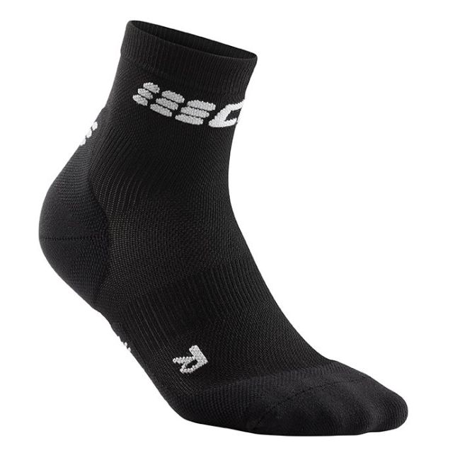 CEP - Sosete scurte compresie 16cm pentru femei Short ultralight Socks - negru gri