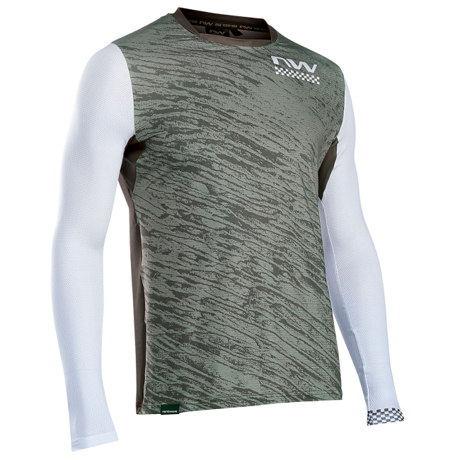 Northwave - bluza ciclism pentru barbati maneca lunga bomb jersey - verde padure gri