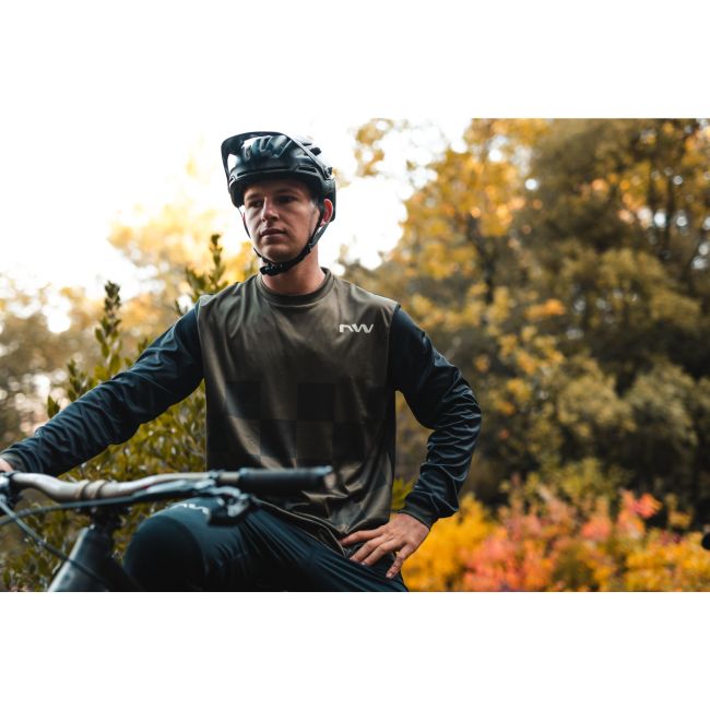 Northwave - bluza ciclism pentru barbati maneca lunga sharp jersey verde army negru