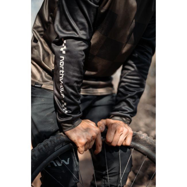 Northwave - bluza ciclism pentru barbati maneca lunga sharp jersey verde army negru