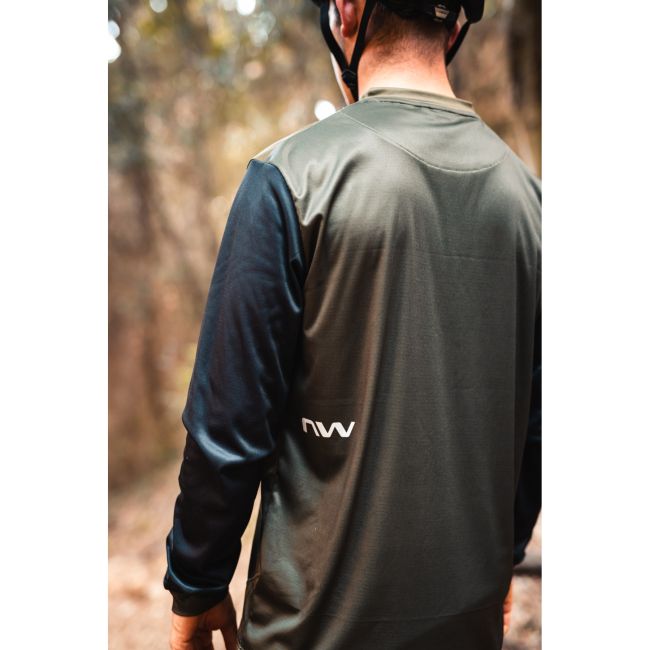 Northwave - bluza ciclism pentru barbati maneca lunga sharp jersey verde army negru