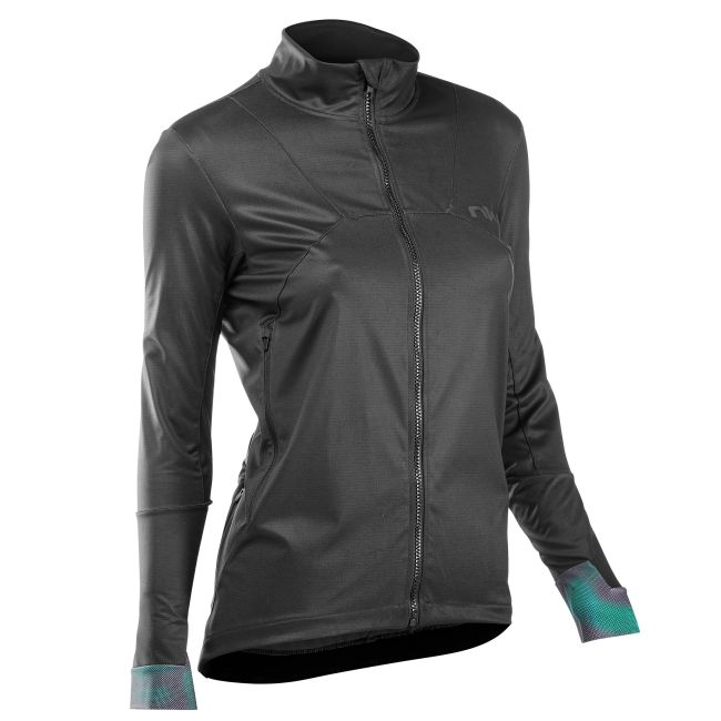 Northwave - jacheta ciclism pentru femei iarna sau vreme rece Extreme 2 wmn jacket - negru cu maneci albastru verde irizat