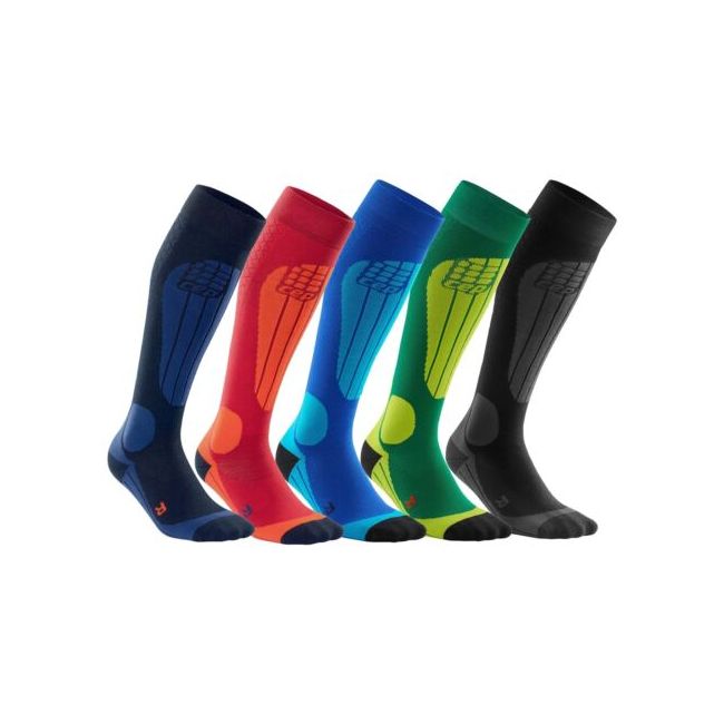 CEP - sosete lungi compresie ski pentru barbati Ski Thermo Socks - negru gri antracit
