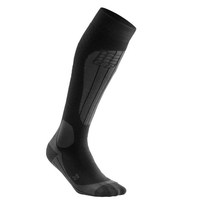 CEP - sosete lungi compresie ski pentru barbati Ski Thermo Socks - negru gri antracit