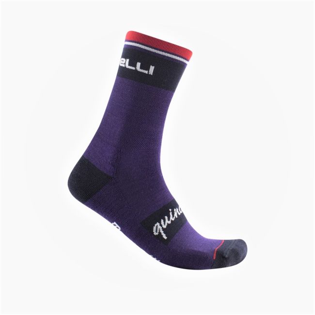 Castelli - sosete ciclism Quindici Soft Merino socks - Mov inchis alb rosu