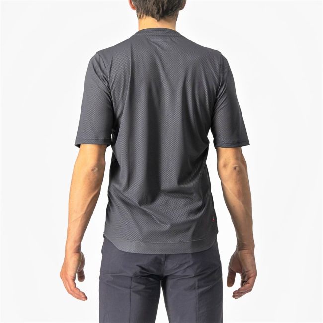 Castelli - tricou ciclism pentru barbati, maneca scurta Trail tech tee - antracit galben fluo