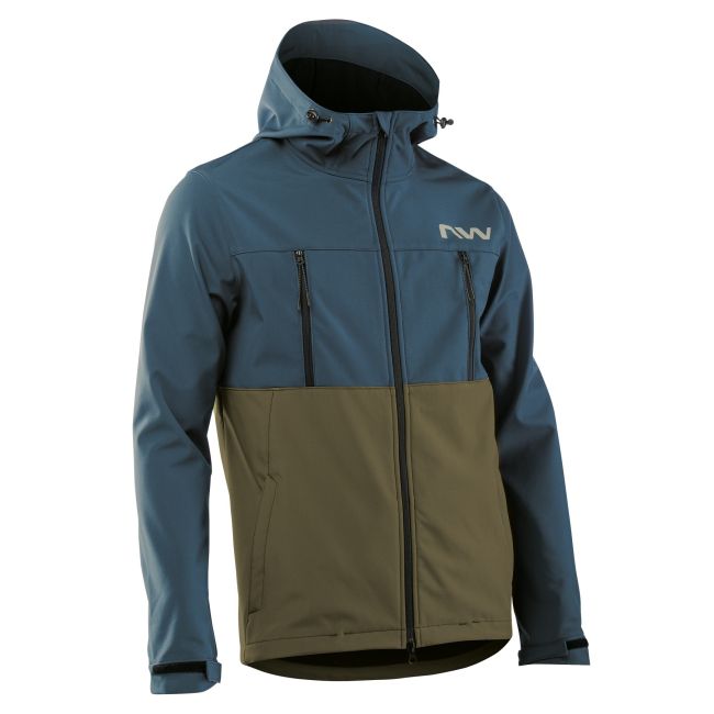 Northwave - jacheta ciclism iarna pentru barbati All mountain Easy Out Softshell - albastru verde army