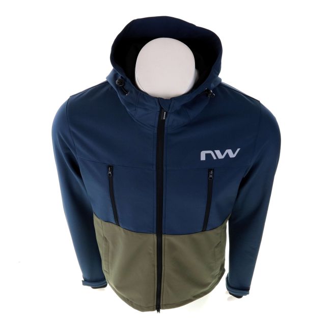 Northwave - jacheta ciclism iarna pentru barbati All mountain Easy Out Softshell - albastru verde army