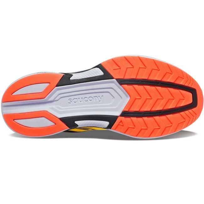 Saucony - pantofi alergare pentru barbati Axon 2 - galben Vizigld portocaliu Vizired negru alb