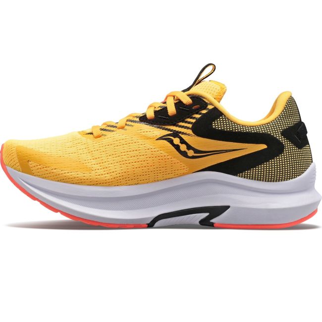 Saucony - pantofi alergare pentru barbati Axon 2 - galben Vizigld portocaliu Vizired negru alb