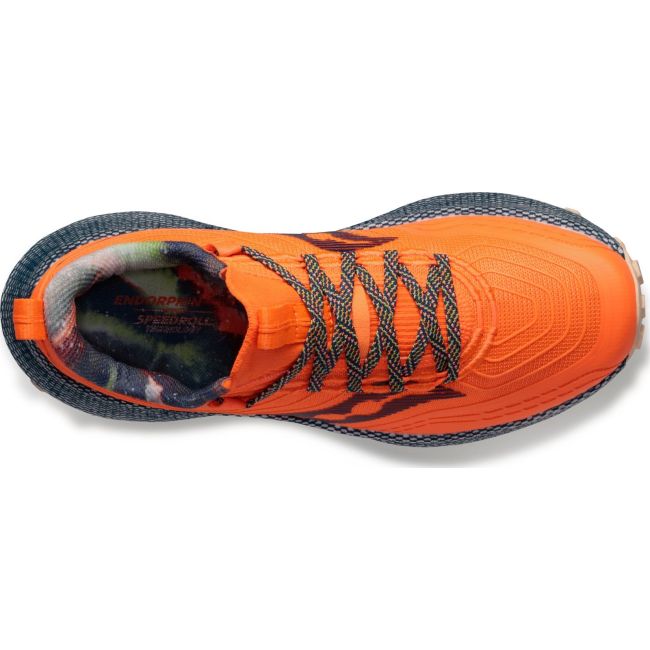 Saucony Endorphin Trail - pantofi sport pentru barbati - porocaliu Campfire Story negru gri