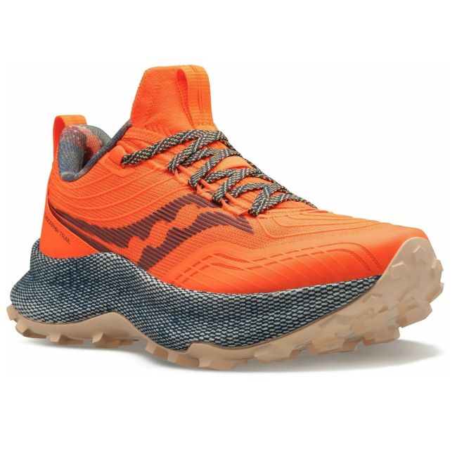Saucony Endorphin Trail - pantofi sport pentru barbati - porocaliu Campfire Story negru gri