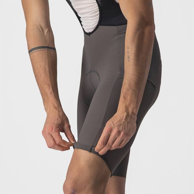 Castelli - pantaloni scurti pentru ciclism cu bretele Unlimited Bibshort - gri inchis forest negru