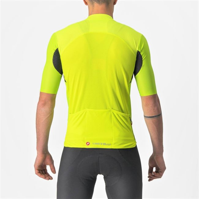 Castelli - tricou pentru ciclism cu maneca scurta Endurance Elite Jersey - galben fluo negru