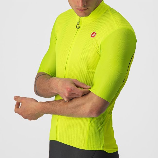 Castelli - tricou pentru ciclism cu maneca scurta Endurance Elite Jersey - galben fluo negru