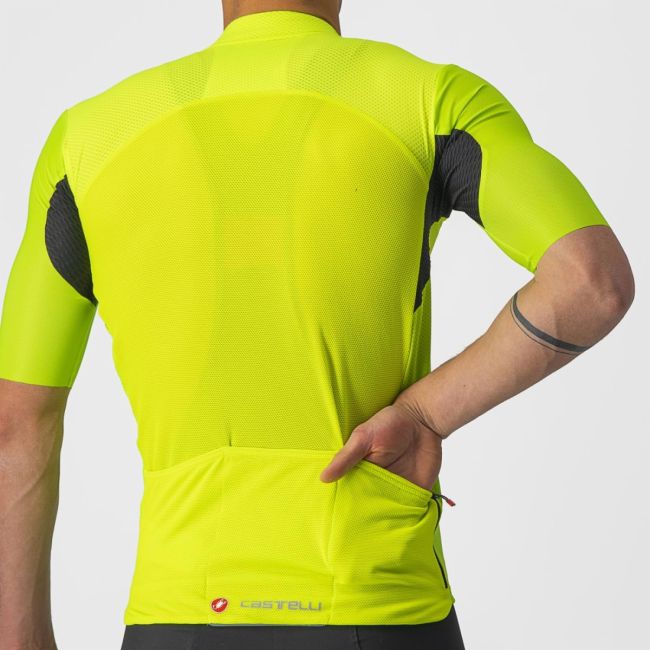 Castelli - tricou pentru ciclism cu maneca scurta Endurance Elite Jersey - galben fluo negru