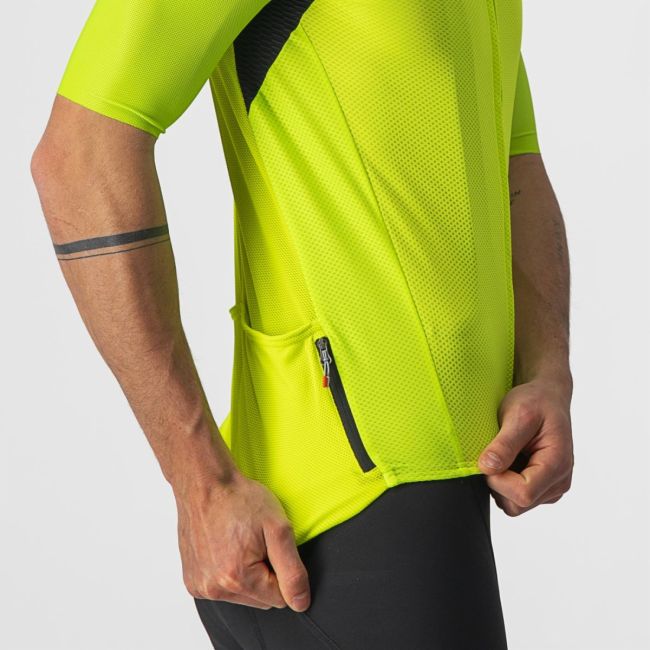 Castelli - tricou pentru ciclism cu maneca scurta Endurance Elite Jersey - galben fluo negru