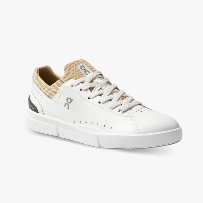On The ROGER Advantage - pantofi sport pentru femei - alb maro deschis nisip