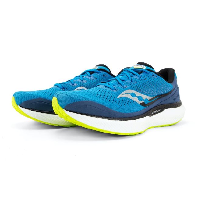 Saucony - pantofi alergare pentru barbati Triumph 18 - albastru Cobalt galben Storm