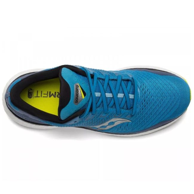 Saucony - pantofi alergare pentru barbati Triumph 18 - albastru Cobalt galben Storm