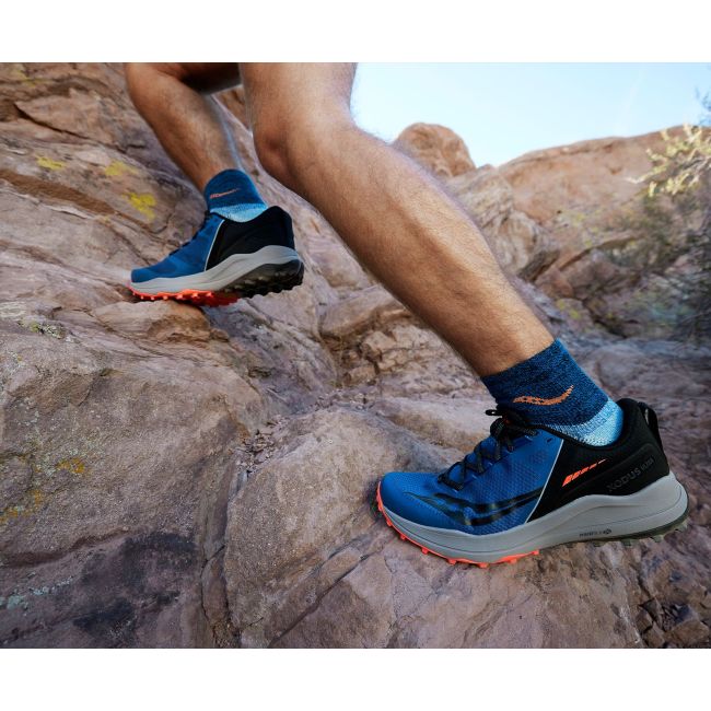 Saucony - pantofi alergare pentru barbati Xodus Ultra - albastru Sapphire mov rosu Vizired negru