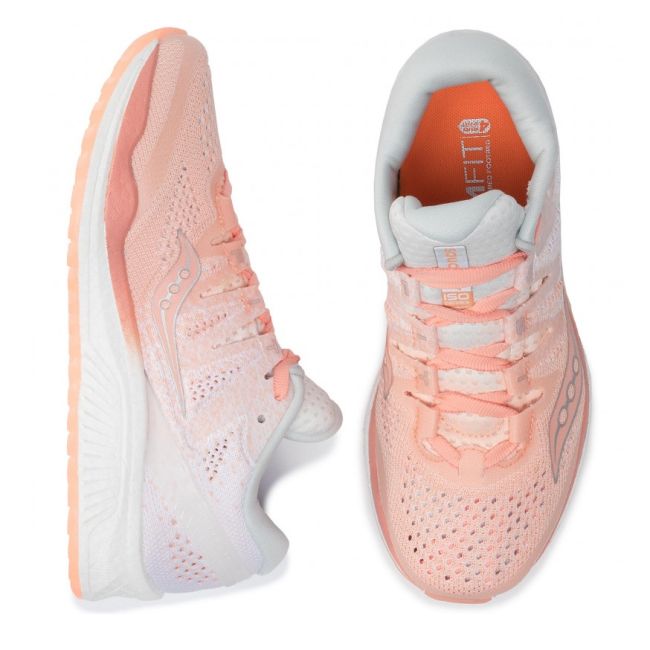 Saucony - pantofi alergare pentru femei Freedom Iso 2 - alb portocaliu deschis piersica