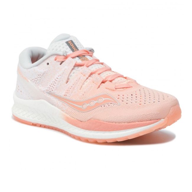 Saucony - pantofi alergare pentru femei Freedom Iso 2 - alb portocaliu deschis piersica