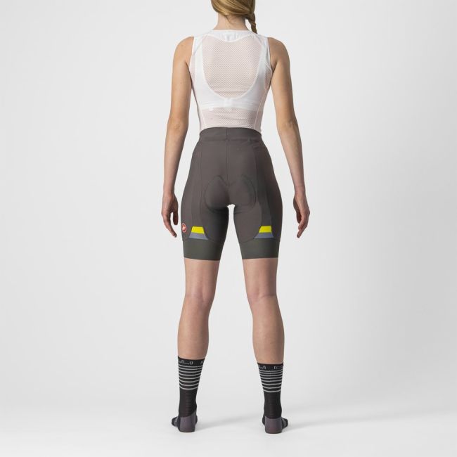 Castelli - pantaloni scurti pentru ciclism pentru femei Prima Short - verde padure gri sulf