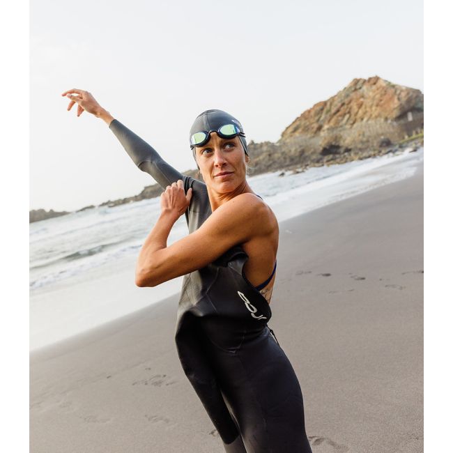 Orca - Costum de baie intreg pentru femei Core One Piece - verde deschis diploria portocaliu