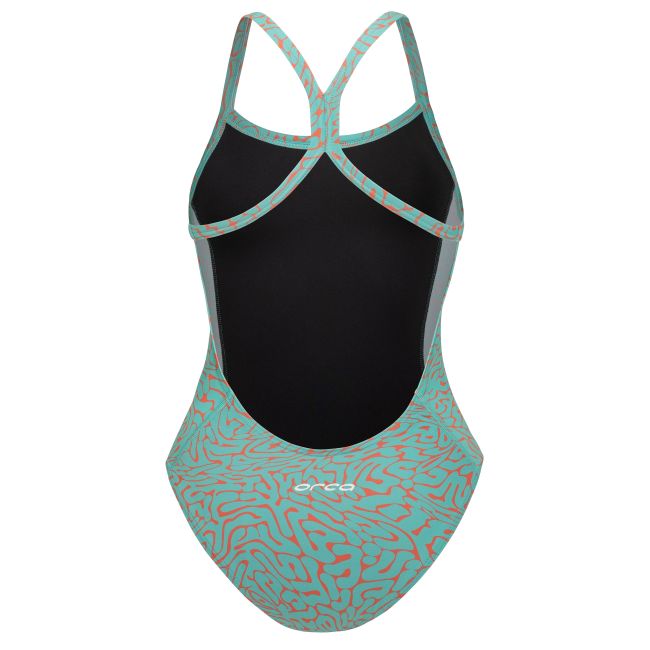 Orca - Costum de baie intreg pentru femei Core One Piece - verde deschis diploria portocaliu