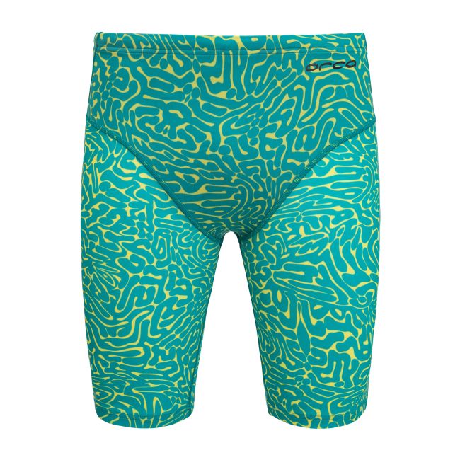 Orca - costum inot pentru barbati tip jammer - verde turcoaz galben