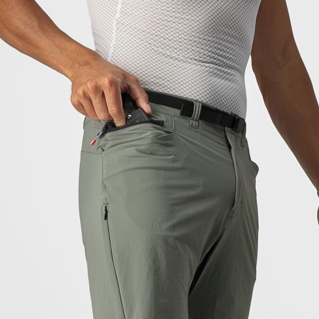 Castelli - pantaloni ciclism scurti si largi pentru barbati Unlimited Trail Baggy Short - verde army padure negru