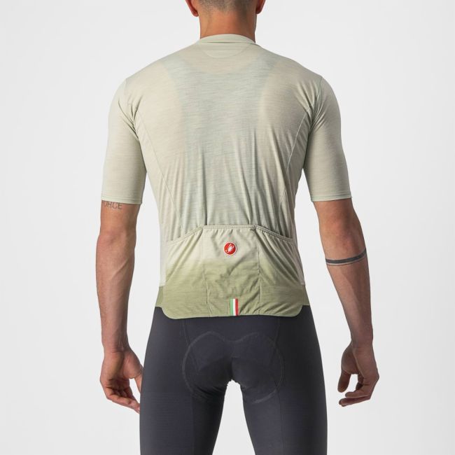 Castelli - tricou pentru ciclism cu maneca scurta Essenza Jersey - alb verde deschis desert