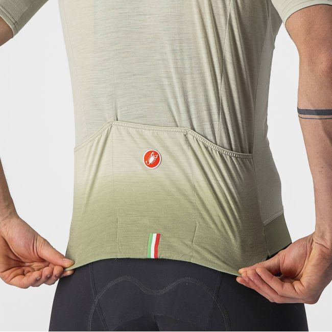 Castelli - tricou pentru ciclism cu maneca scurta Essenza Jersey - alb verde deschis desert
